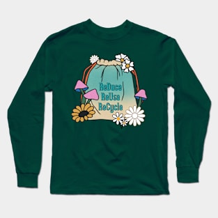 Reduce reuse recycle- Retro Long Sleeve T-Shirt